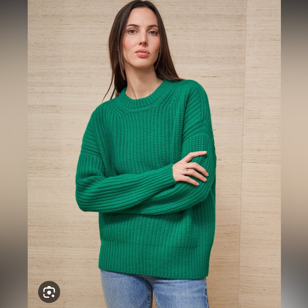 La Ligne Toujours Sweater Green Small 100% Cashmere! Normally $395
